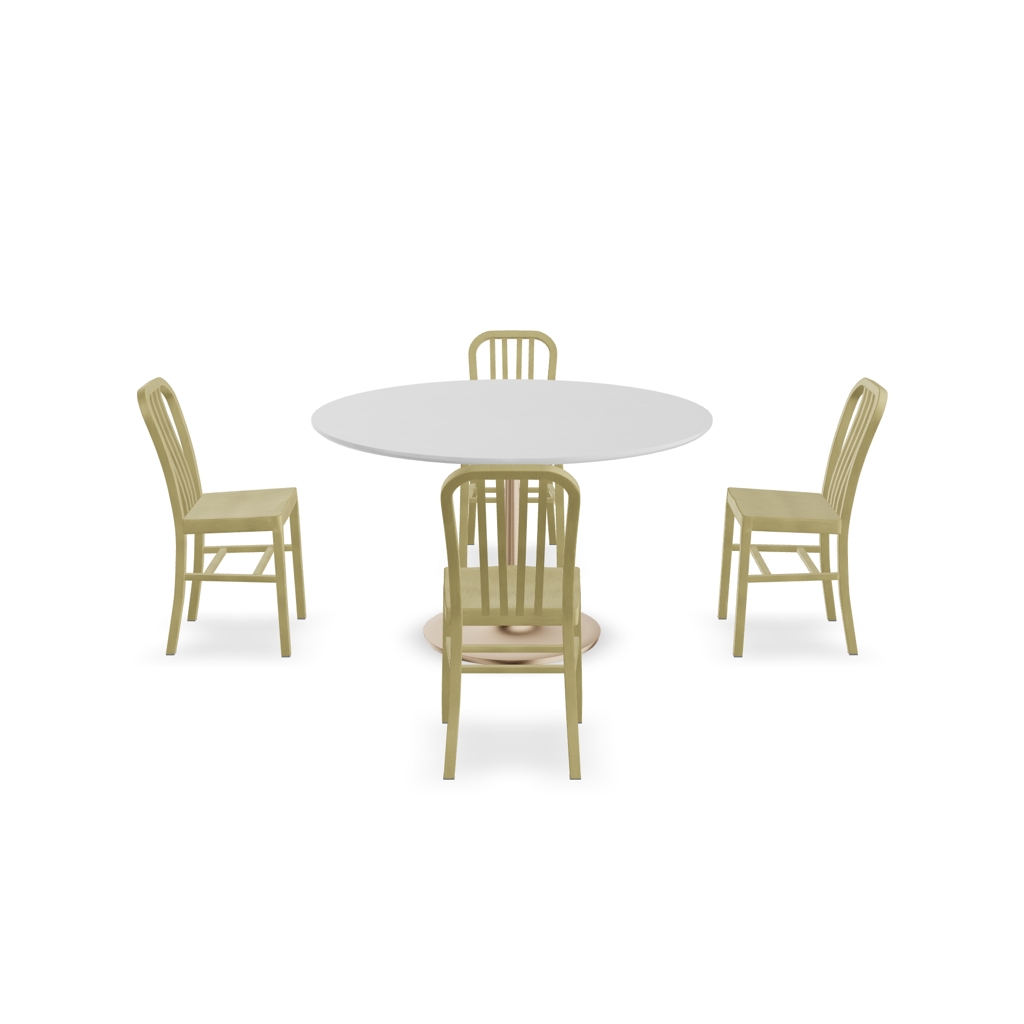 Nero Oval White Marble 36 Dining Table with Brass Base + Reviews